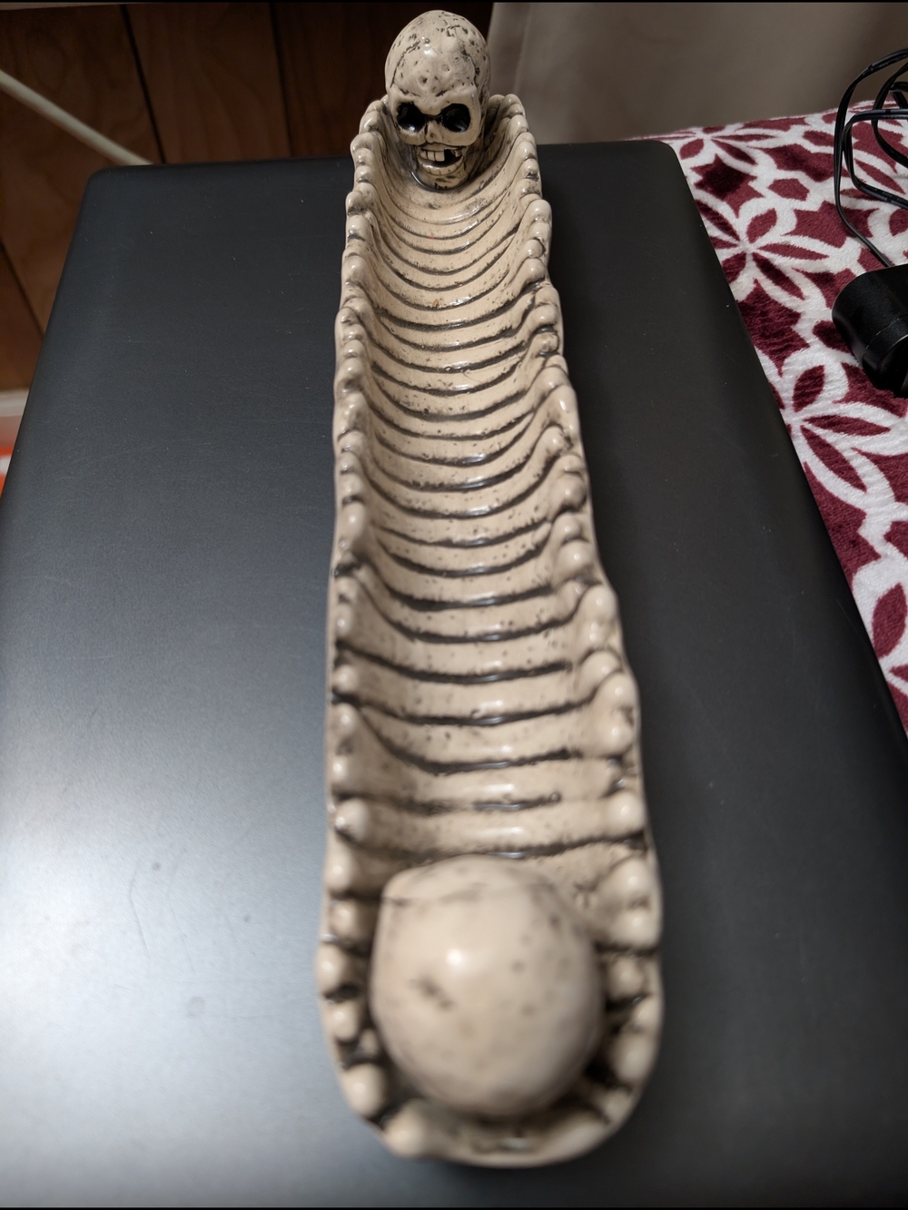 Summit Collection Cream Skull Spine Double Incense Burner